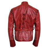 Screen Accurate Nikolaj Jaime Lannister Game of Thrones Red Leather Jacket